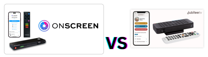 ONSCREEN vs JubileeTV - What's the best senior video calling solution for your loved one?